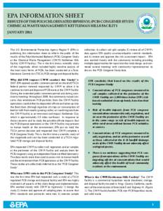 EPA Information Sheet-Results Of The Polychlorinated Biphenyl Congener Study