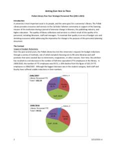 Getting from Here to There Pollak Library Five-Year Strategic Personnel PlanIntroduction A university’s most important asset is its people, and the same goes for a university’s library. The Pollak Librar