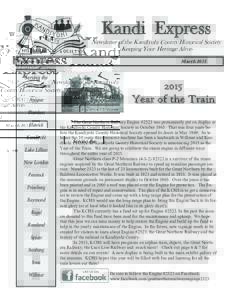 Kandi Express Newsletter of the Kandiyohi County Historical Society -Keeping Your Heritage AliveVolume 52, Issue 1 March 2015