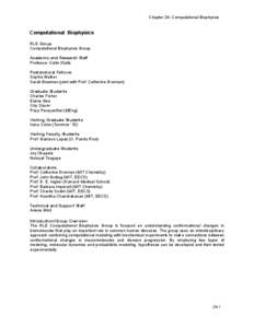 Chapter 24. Computational Biophysics  Computational Biophysics RLE Group Computational Biophysics Group Academic and Research Staff