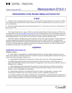 Natural Resources Canada / Nuclear technology / Nuclear Safety and Control Act / Nuclear power / Nuclear proliferation / Nuclear safety / Energy / Nuclear physics / Canadian Nuclear Safety Commission