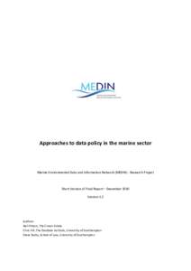 MEDIN Data Policy Study Draft Report