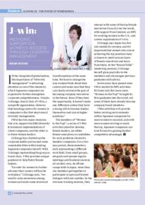 Feature  LEANING IN - THE POWER OF WOMENOMICS - J-win: Providing