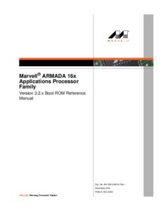 Cover  Marvell® ARMADA 16x Applications Processor Family Version 3.2.x Boot ROM Reference