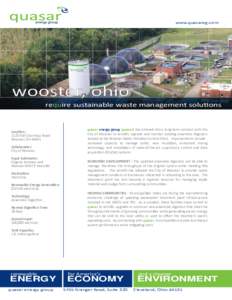 www.quasareg.com  wooster, ohio require sustainable waste management solu ons  Loca on: