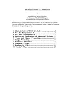 The Proposed Norden ECE MS Program by Douglas Lyon and Jerry Sergent, Co-Directors of the ECE MS Program {},{}