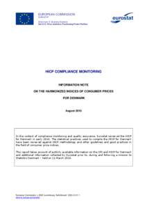 EUROPEAN COMMISSION EUROSTAT Directorate G: Business Statistics Unit G-6: Price statistics; Purchasing Power Parities  HICP COMPLIANCE MONITORING