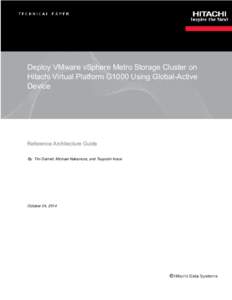 Deploy VMware vSphere Metro Storage Cluster on Hitachi Virtual Platform G1000 Using Global-Active Device