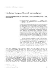 JOURNAL OF AVIAN BIOLOGY 35: 105 Á/110, 2004  Mitochondrial phylogeny of Locustella and related genera
