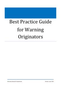 Best Practice Guide for Warning Originators
