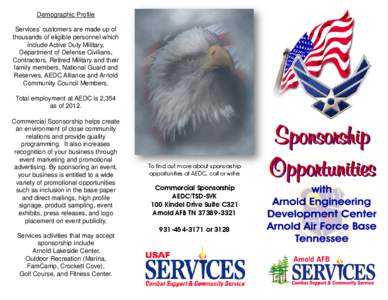 Marketing / Arnold Air Force Base / Sponsor / Publicity / Arnold Engineering Development Center / Tennessee / Advertising / Business