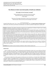 International Journal of Innovation and Applied Studies ISSNVol. 9 No. 2 Nov. 2014, pp © 2014 Innovative Space of Scientific Research Journals http://www.ijias.issr-journals.org/  The influence of cl