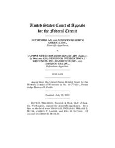 United States Court of Appeals for the Federal Circuit ______________________ NOVOZYMES A/S, AND NOVOZYMES NORTH AMERICA, INC.,
