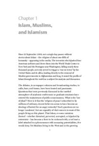 OUP CORRECTED PROOF – FINAL, [removed], SPi  Chapter 1 Islam, Muslims, and Islamism