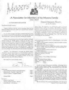 A Newsletter for Members of the Mooers Family Winter, [removed]