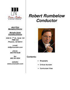 Robert Rumbelow Conductor Jack Price