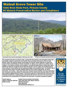 Walnut Grove Tower Site Table Rock State Park, Pickens County SC Historic Preservation Review and Compliance Balloon & tether location enhanced