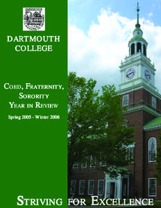 DARTMOUTH COLLEGE COED, FRATERNITY, SORORITY YEAR IN REVIEW