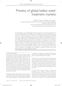 Preview of global ballast water treatment markets  Preview of global ballast water treatment markets 1