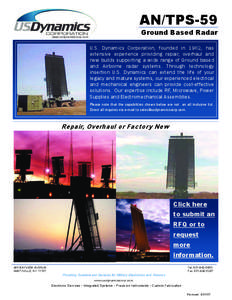AN/TPS-59  Ground Based Radar www.usdynamicscorp.com