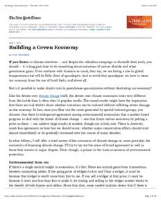 Building a Green Economy - The New York Times:52 PM This copy is for your personal, noncommercial use only. You can order presentation-ready copies for distribution to your colleagues, clients or customers, ple