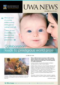 UWA NEWS 1 June 2009 Volume 28 Number 7 of a nursing mother’s energy intake goes into