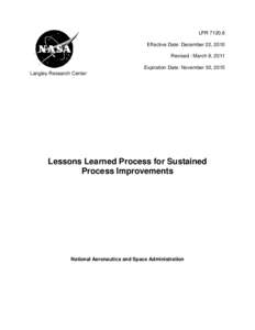 LPR[removed]Effective Date: December 22, 2010 Revised : March 8, 2011 Expiration Date: November 30, 2015 Langley Research Center