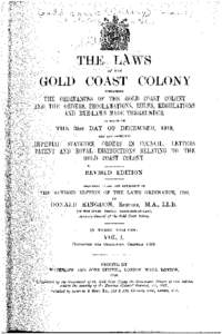 d  Ol~ THE GOLD COAST COLONY CONTAINING