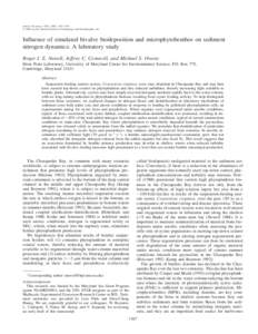 NEWELL, ROGER I. E., JEFFREY C. CORNWELL, AND MICHAEL S. OWENS Influence of simulated bivalve biodeposition and microphytobenthos on sediment nitrogen dynamics: A laboratory study, pp[removed]