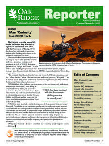 Reporter Retiree Newsletter October/November 2012 SCIENCE