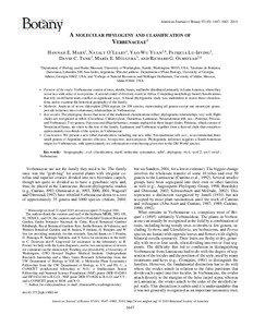 American Journal of Botany 97(10): 1647–[removed]A MOLECULAR PHYLOGENY AND CLASSIFICATION OF