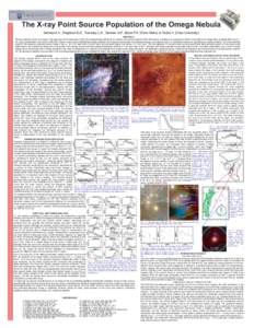 The X-ray Point Source Population of the Omega Nebula Getman K.V., Feigelson E.D., Townsley L.K., Garmire G.P., Broos P.S. (Penn State), & Tsuboi Y. (Chuo University) ABSTRACT We have obtained a 40 ks X-ray image of the 