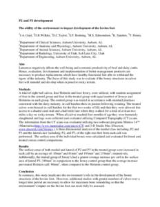 P2 and P3 development The ability of the environment to impact development of the bovine foot 1 J.A. Gard, 2D.R.Wilhite, 1D.C.Taylor, 3S.P. Rodning, 1M.S. Edmondson, 4K. Sanders, 5T. Denny