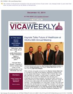 VICA WEEKLY: 65th Annual Meeting Edition