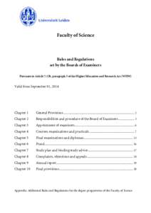 Faculty of Science  Rules and Regulations set by the Boards of Examiners Pursuant to Article 7.12b, paragraph 3 of the Higher Education and Research Act (WHW)