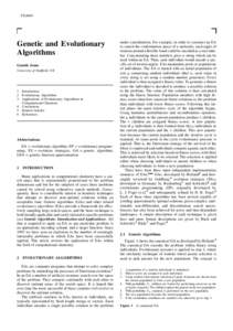 CGA04-  Genetic and Evolutionary Algorithms Gareth Jones University of Sheffield, UK