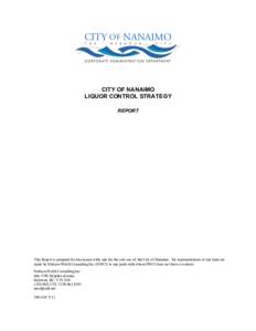 City of Nanaimo Liquor Control Strategy - Report