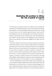 14 Monitoring UN sanctions in Africa: the role of panels of experts Alex Vines ○