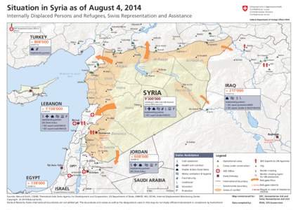 Situation in Syria as of August 4, 2014 Internally Displaced Persons and Refugees, Swiss Representation and Assistance Adiyaman Kahramanmaras