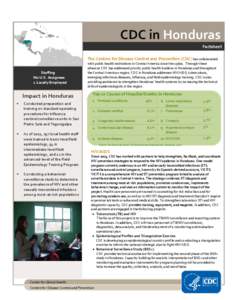 HIV/AIDS  CDC in Honduras Factsheet The Centers for Disease Control and Prevention (CDC) has collaborated