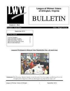 League of Women Voters of Arlington, Virginia BULLETIN Volume LX – No.2