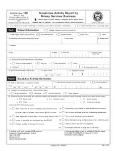 FinCEN Form  109 March 31, 2007 Previous editions will not be