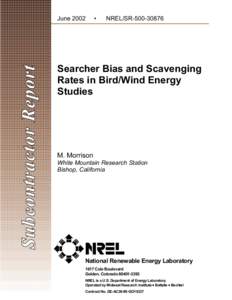 Searcher Bias and Scavenging Rates in Bird-Wind Energy Studies