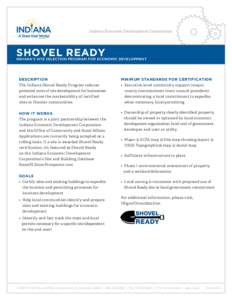 Indiana / Shovel ready / Local Economic Development