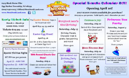Special Events CalendarBlack Horse Pike Egg Harbor Township, NJOpening April 1st!