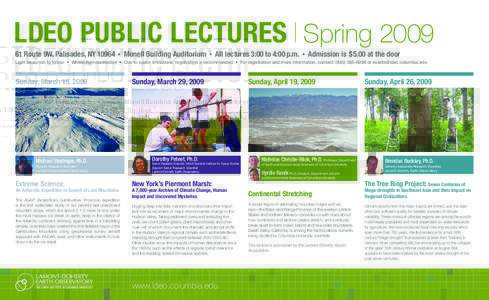 LDEO PUBLIC LECTURES I Spring[removed]Route 9W, Palisades, NY 10964 •  Monell Building Auditorium