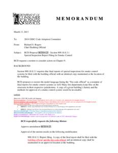MEMORANDUM March 13, 2013 To: 2014 OSSC Code Adoption Committee
