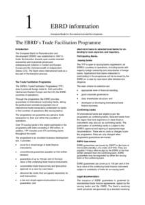 The EBRD’s Trade Facilitation Programme