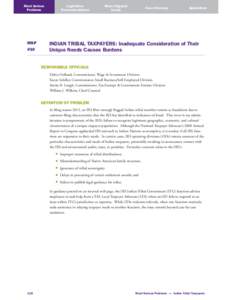 Law / Income tax in the United States / IRS tax forms / Office of the Taxpayer Advocate / Tax return / Tax form / Tribal sovereignty in the United States / Native American gaming / Indian Gaming Regulatory Act / Internal Revenue Service / Taxation in the United States / Government