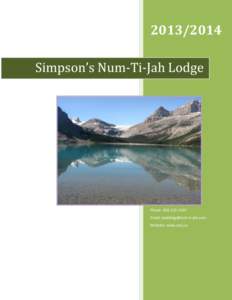 [removed]Simpson’s Num-Ti-Jah Lodge Wedding Information Booklet Phone: [removed]Email: [removed]